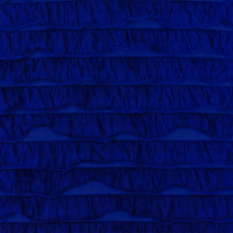 Royal Blue Solid Stretch Poly Ruffle Knit Fabric