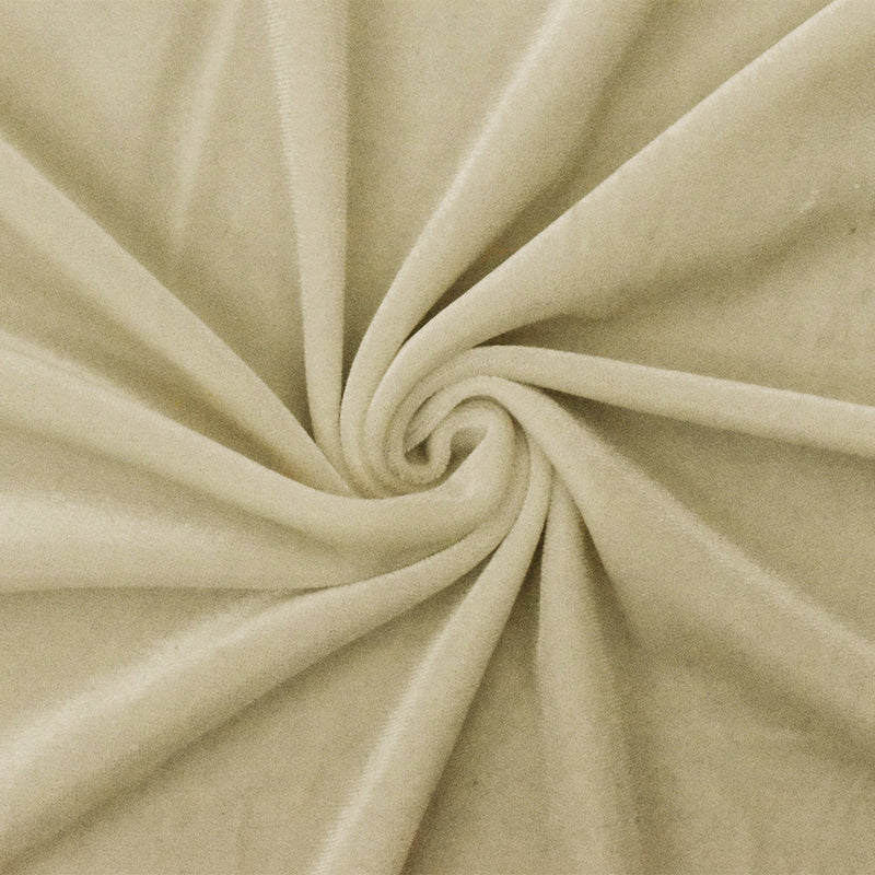 Fairy Beige Solid Stretch Poly Velvet Knit Fabric
