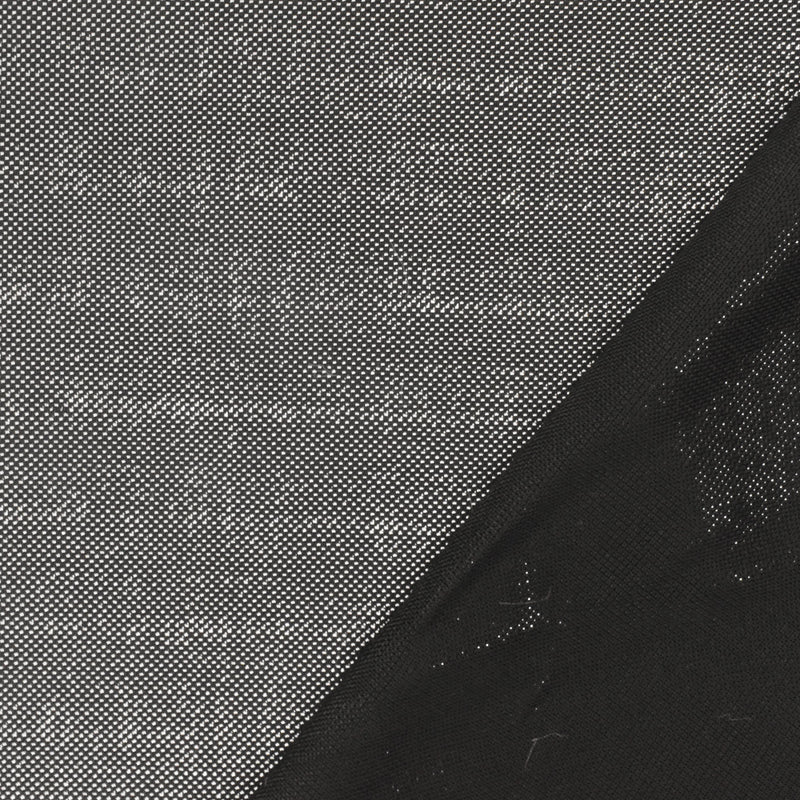 2 YD PC-Mercury Silver-Black Metallic Texture Stretch Double Knit Fabric