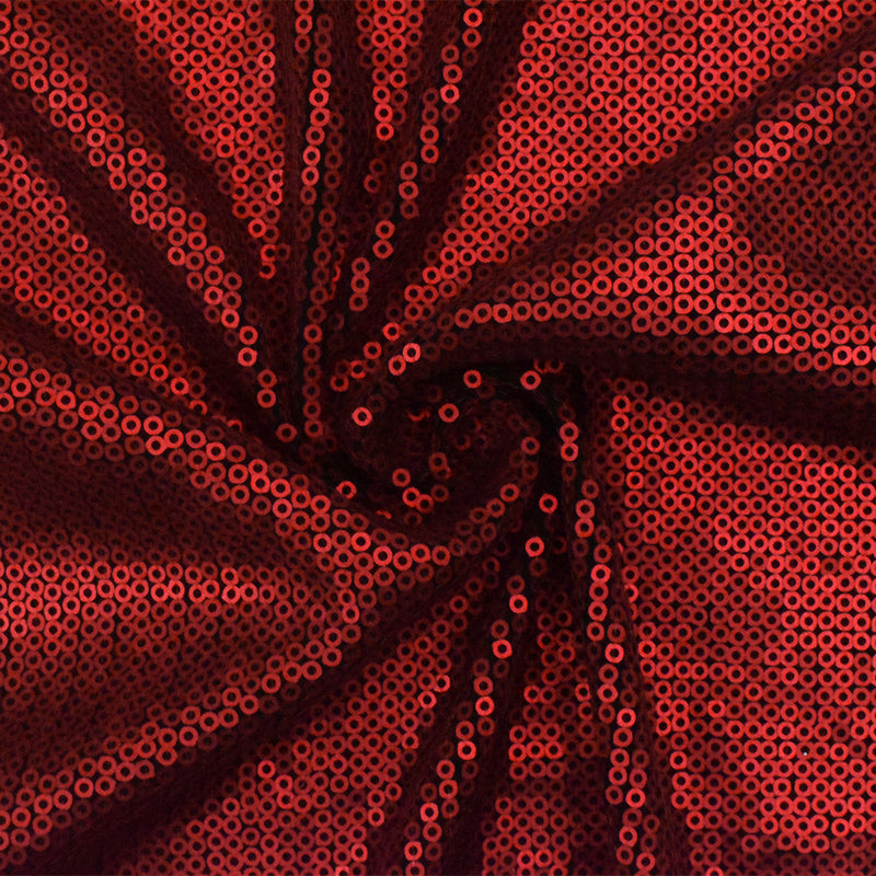 Renaissance Red-Black Fully Sequined Stretch Poly Jersey Knit Fabric