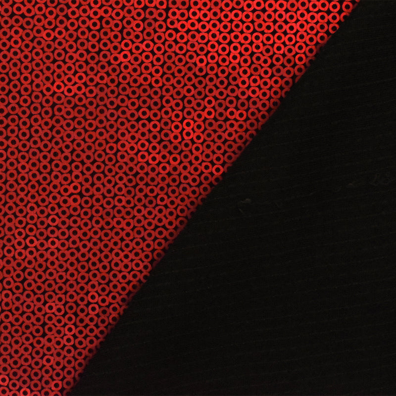 Renaissance Red-Black Fully Sequined Stretch Poly Jersey Knit Fabric