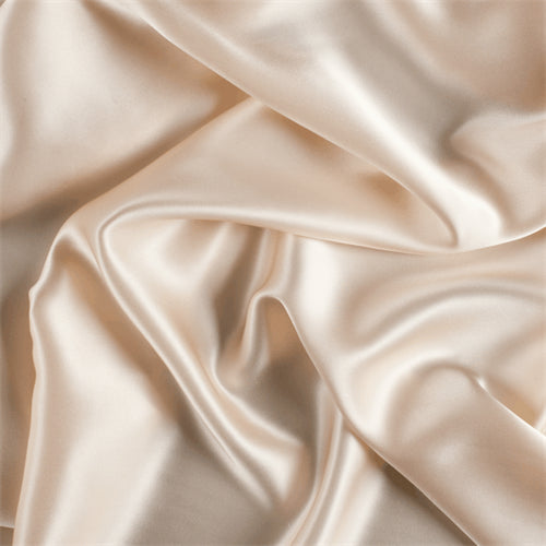Runway Silks Cream Silk Charmeuse Fabric - Reorderable