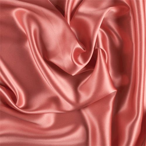 Runway Silks Coral Orange Silk Charmeuse Fabric - Reorderable