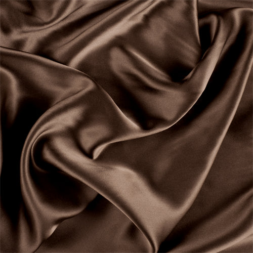 Runway Silks Olive Brown Silk Charmeuse Fabric - Reorderable