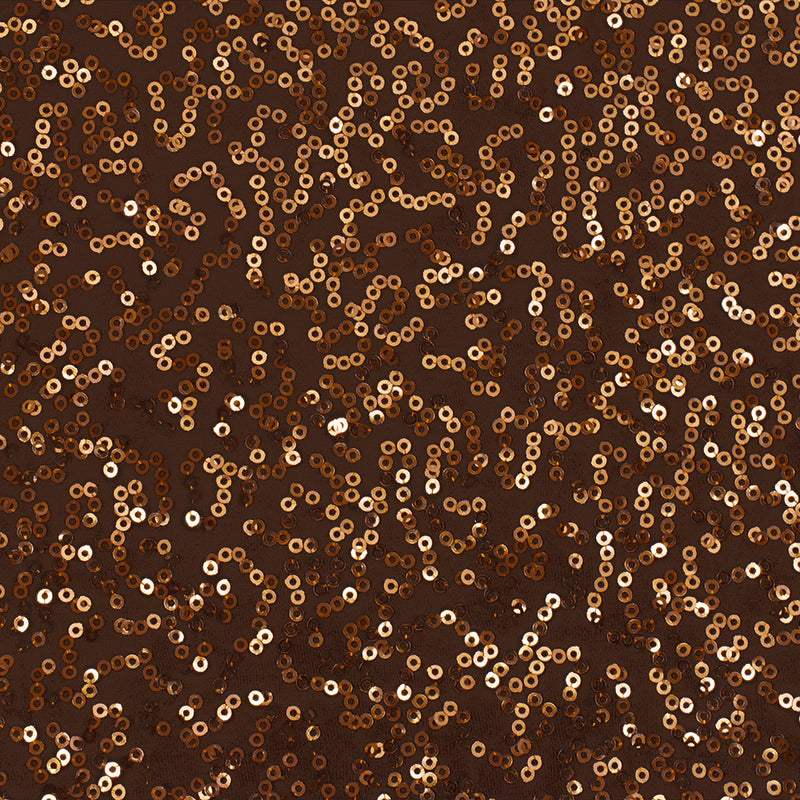 3 YD PC-Chocolate Brown-Metallic Abstract Sequined Stretch Poly Jersey Knit Fabric