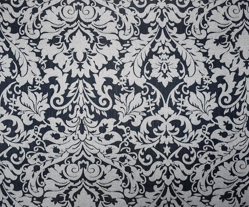 Black-White Rayon-Poly Dot Damask Woven Fabric