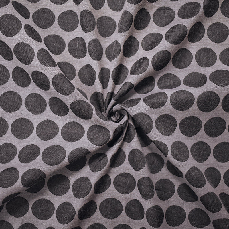 Gray-Black Rayon-Poly Dot Damask Woven Fabric