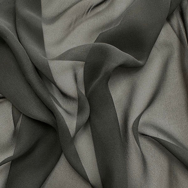 Dark Gray Woven Silk Chiffon Fabric