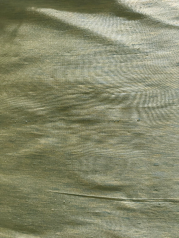 2 3/4 YD PC-Iridescent Citrus Green Silk Tussah Fabric