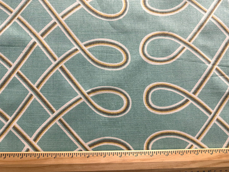 Sea Green Loop Cotton Linen Drapery Fabric