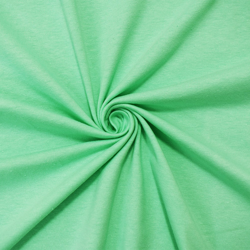 Mint Green Cotton Stretch Spandex Solid Jersey Knit Fabric