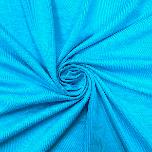 Turquoise Solid Rayon Spandex Jersey Knit Fabric