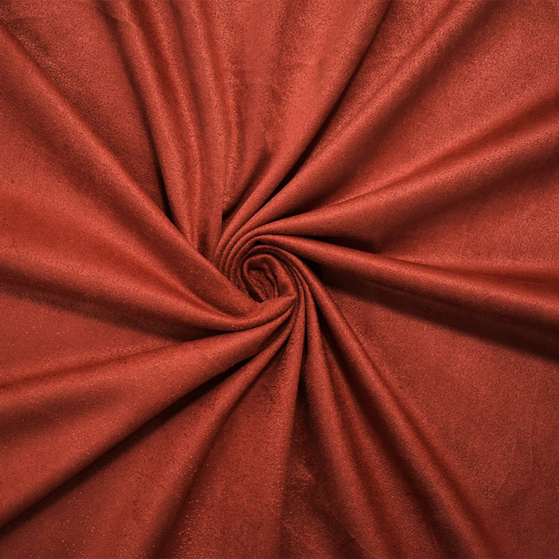 Deep Orange Stretch Spandex Solid Microsuede Knit Fabric