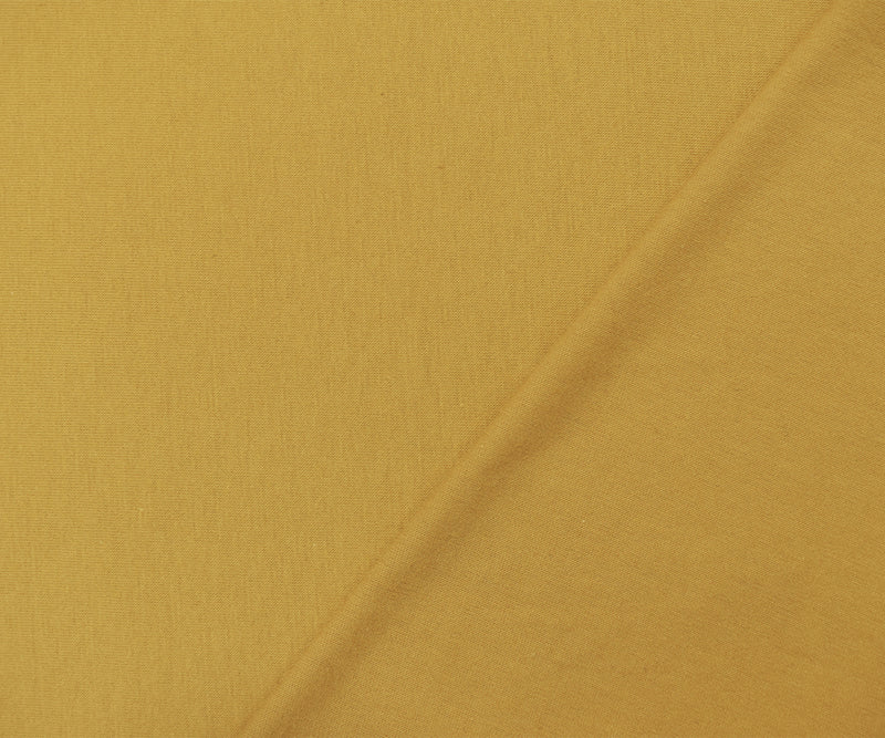 Yellow Cotton Stretch Spandex Solid Jersey Knit Fabric