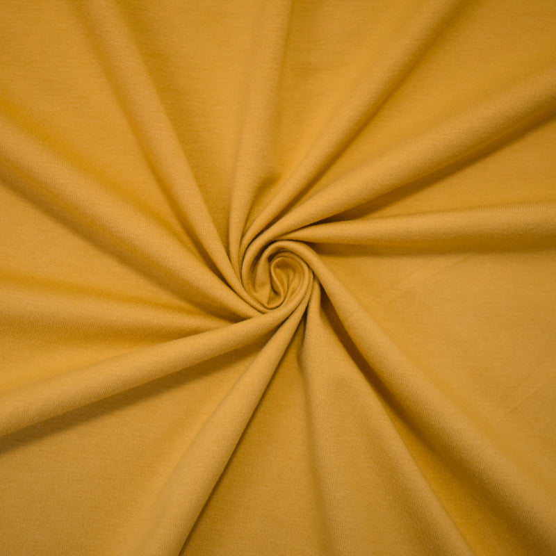 Yellow Cotton Stretch Spandex Solid Jersey Knit Fabric