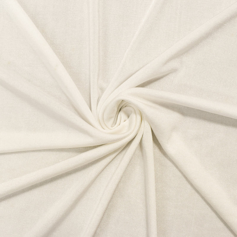 White Poly Stretch Spandex Lustrous Slinky Knit Fabric