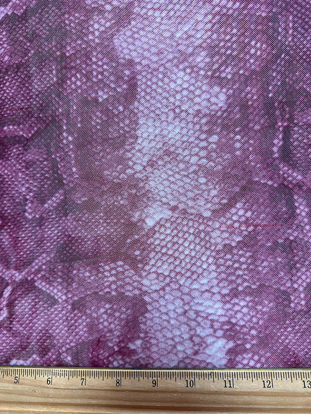 Magenta Multi Snakeskin Print Stretch Mesh Fabric