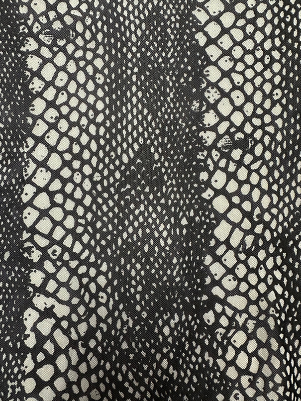Black and White Reptile Print Stretch Mesh Fabric