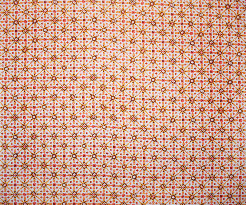 2 YD PC-Pink-White-Multi Poly Abstract Printed Chiffon Woven Fabric