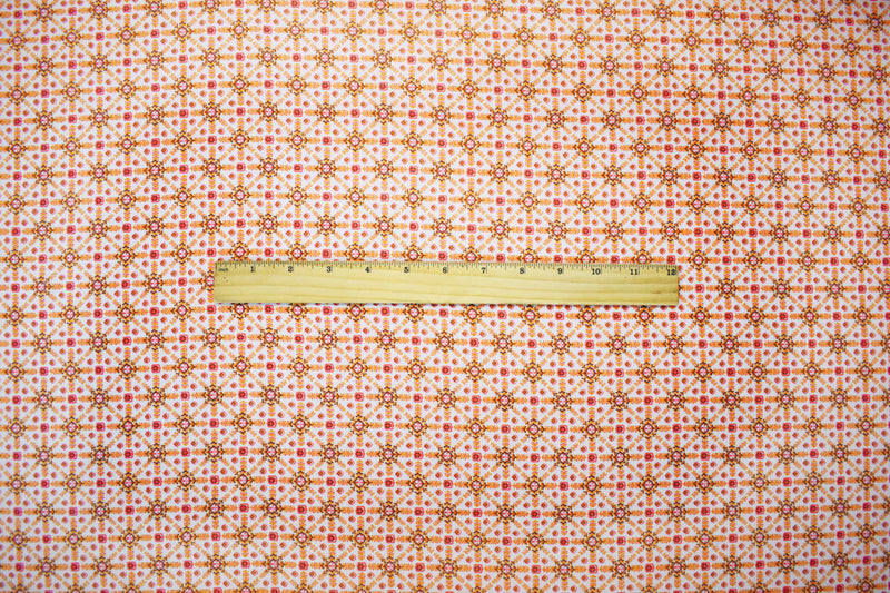 4 1/8 YD PC-Pink-White-Multi Poly Abstract Printed Chiffon Woven Fabric