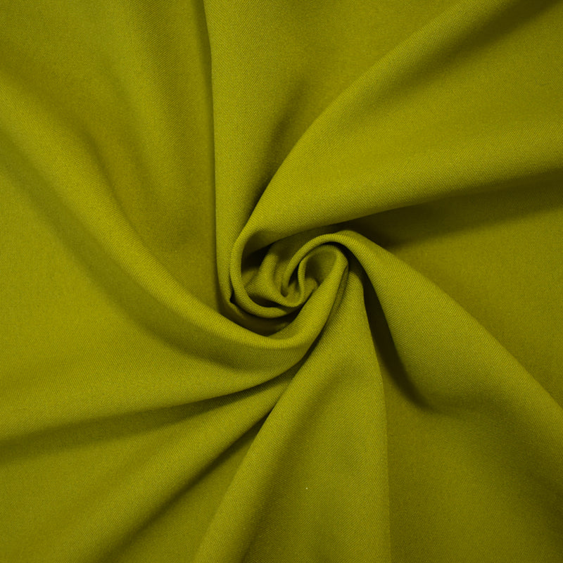 Green Poly Solid Basket Woven Fabric