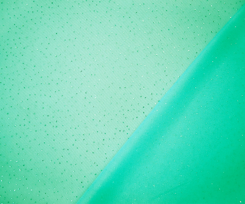 Pastel Teal Polyester Metallic Sparkle Dot Mesh Knit Fabric