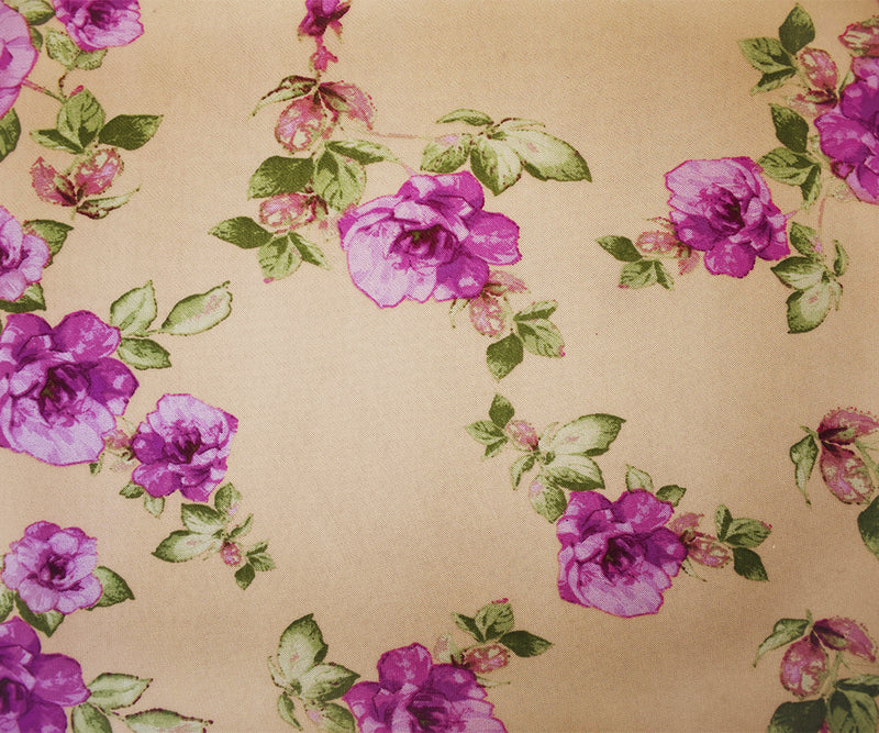 Beige-Multi Poly Stretch Spandex Floral Printed Mesh Knit Fabric