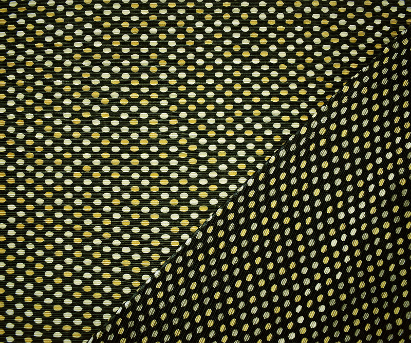 Green-Multi Poly Stretch Spandex Dot Print Pleated Interlock Knit Fabric