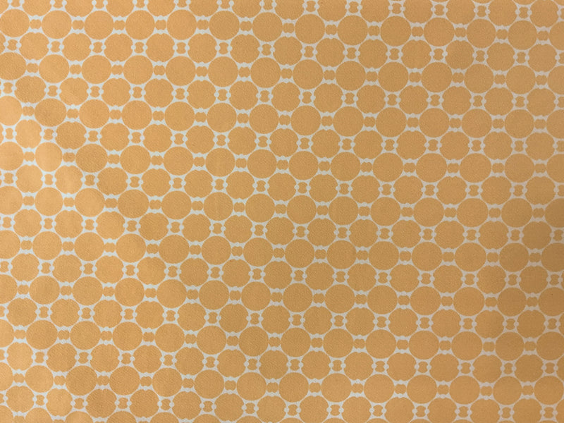Yellow-Ivory Poly Geometric Printed ITY Moss Crepe Knit Fabric