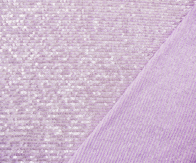 3 YD PC-Lavender Nylon Blend Sequined Stretch Spandex Mesh Knit Fabric