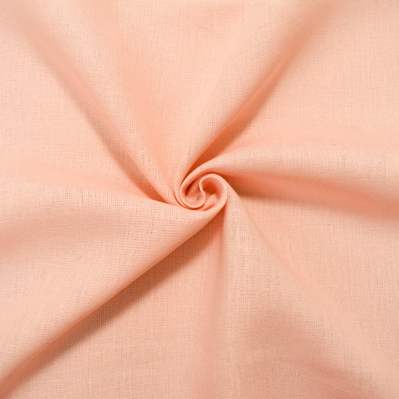 Peach Linen Solid Woven Fabric