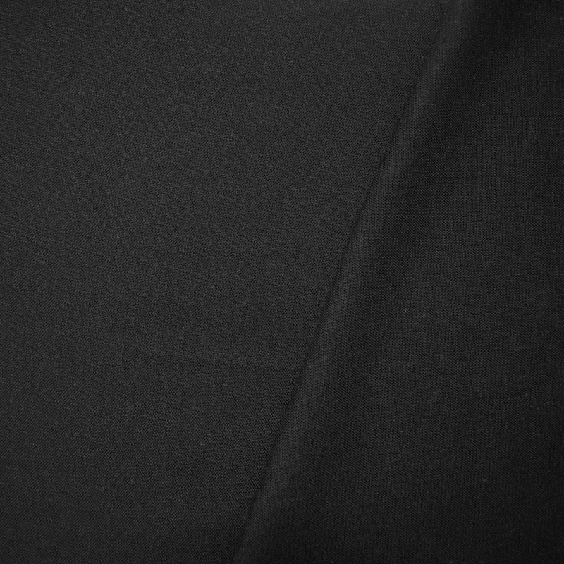 1 1/2 YD PC-Black Viscose-Linen Solid Linen Look Woven Fabric