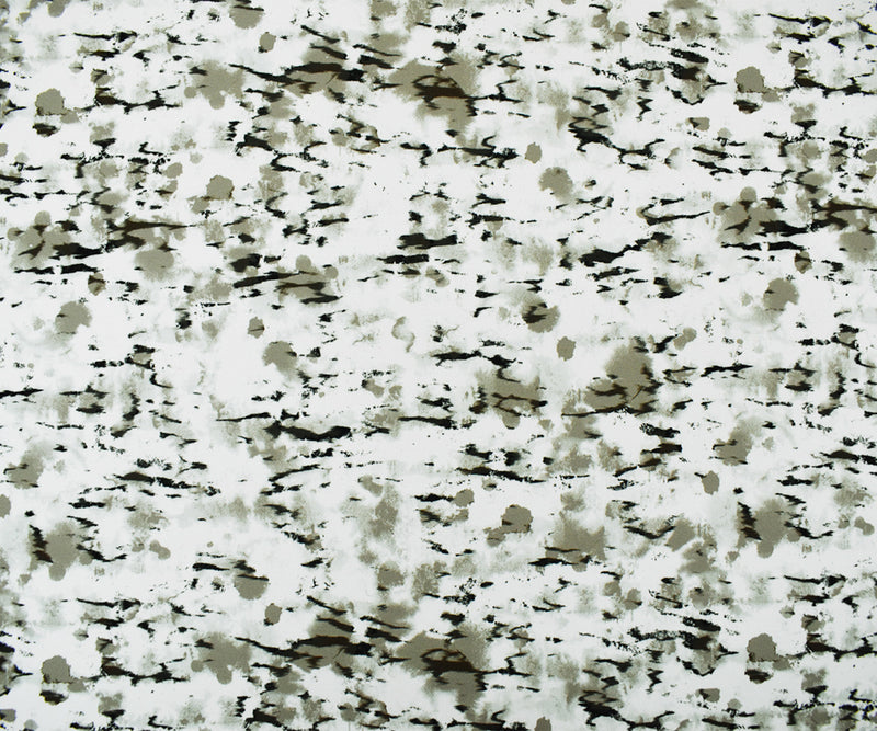 2 YD PC-White-Multi Abstract Printed Stretch ITY Jersey Knit Fabric