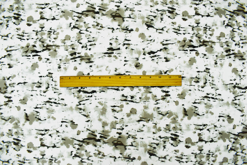 2 YD PC-White-Multi Abstract Printed Stretch ITY Jersey Knit Fabric