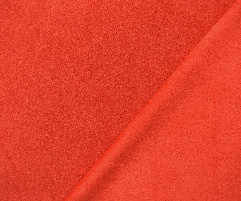 Deep Orange Stretch Spandex Solid Microsuede Knit Fabric
