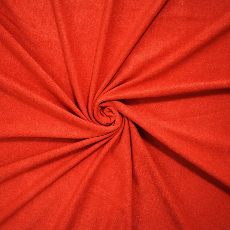 Deep Orange Stretch Spandex Solid Microsuede Knit Fabric