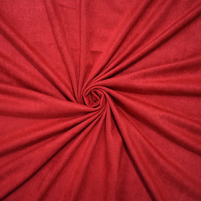 Bright Red Stretch Spandex Solid Microsuede Knit Fabric