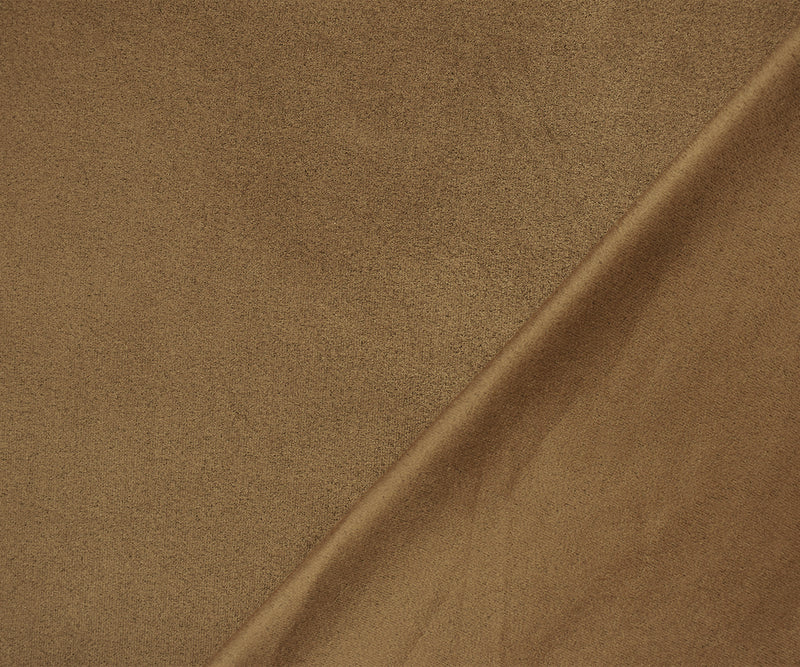 Brown Stretch Spandex Solid Microsuede Knit Fabric