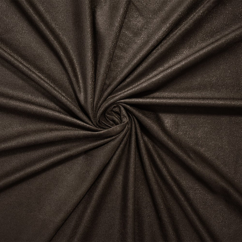 Deep Brown Stretch Spandex Solid Microsuede Knit Fabric