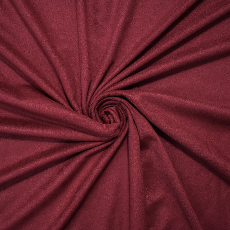 Dark Red Stretch Spandex Solid Microsuede Knit Fabric
