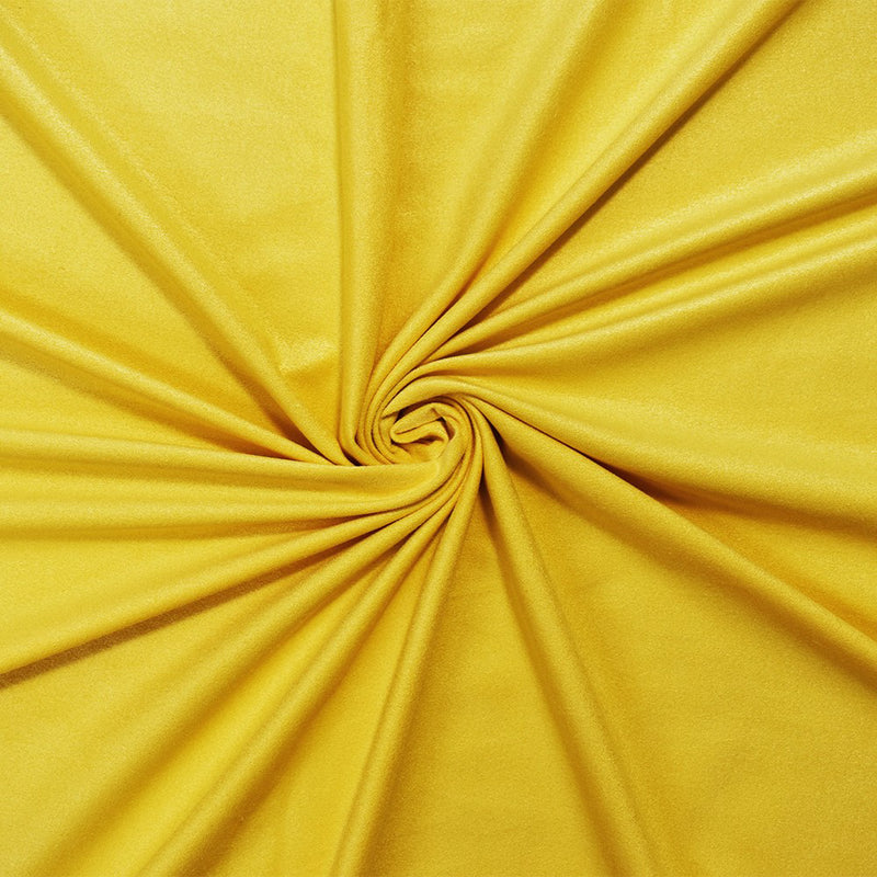 Yellow Stretch Spandex Solid Microsuede Knit Fabric