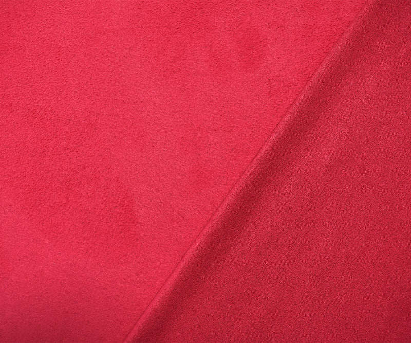Red Stretch Spandex Solid Microsuede Knit Fabric