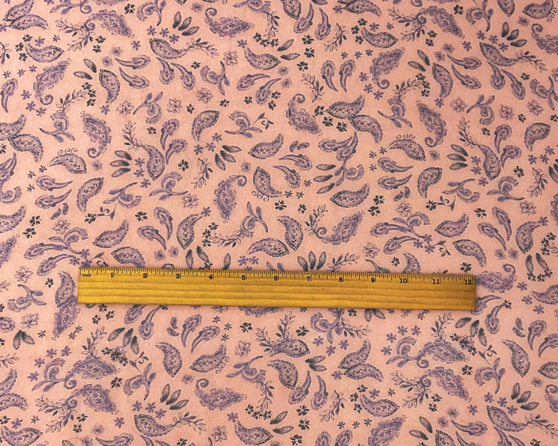 Pink-Multi Poly Paisley Printed Pebble Chiffon Woven Fabric