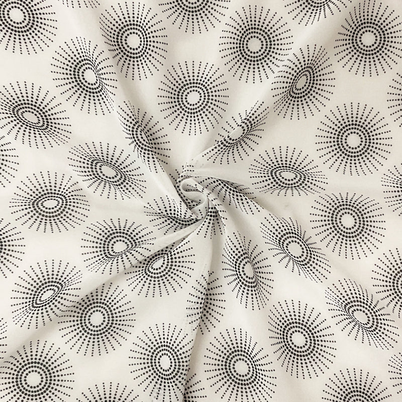 Black-White Poly Abstract Printed Chiffon Woven Fabric
