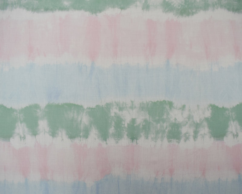 Green-Multi Rayon Famous Maker Horizontal Tie Dye Print Twill Woven Fabric