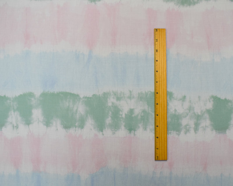 Green-Multi Rayon Famous Maker Horizontal Tie Dye Print Twill Woven Fabric