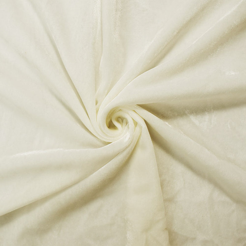 White Rayon-Poly Solid Velvet Woven Fabric
