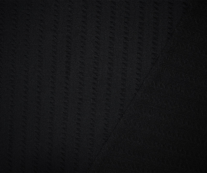 Black Poly Spandex Stretch Cable Texture Knit Fabric