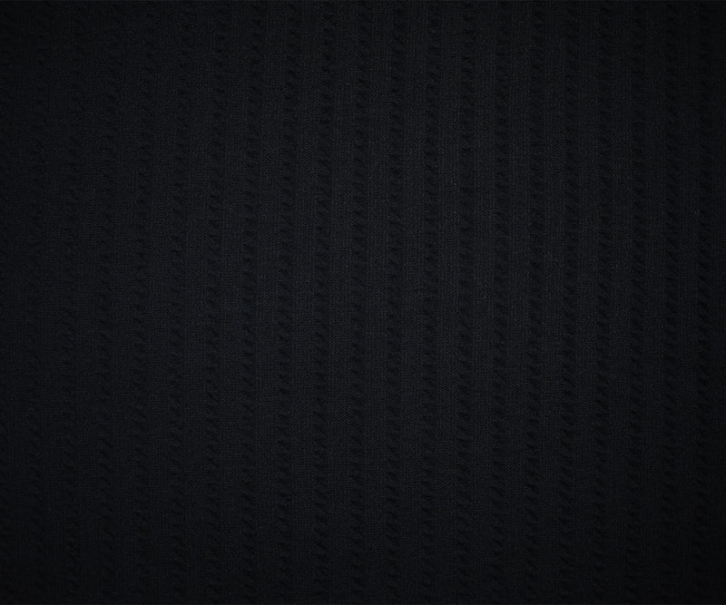 Black Poly Spandex Stretch Cable Texture Knit Fabric