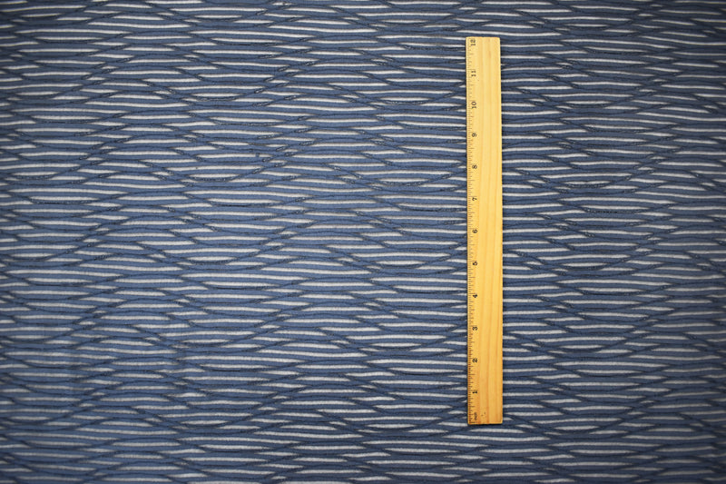 2 5/8 YD PC-Deep Blue Poly Spandex Stretch Abstract Wave Mesh Knit Fabric